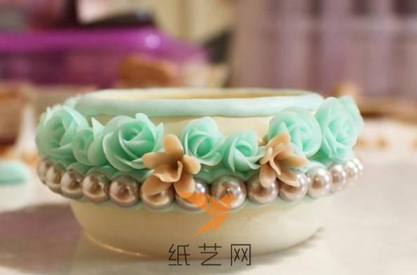 Beautiful clay flower bracelet making tutorial