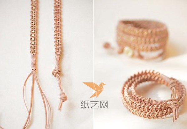 Tutorial on how to make a handwoven metal beaded bracelet