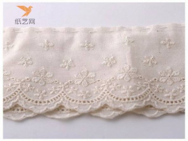 Fabric art tutorial Aesthetic style white embroidered bow decorative hairpin fabric art making tutorial