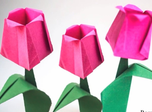 Origami flower tulip handmade origami tutorial