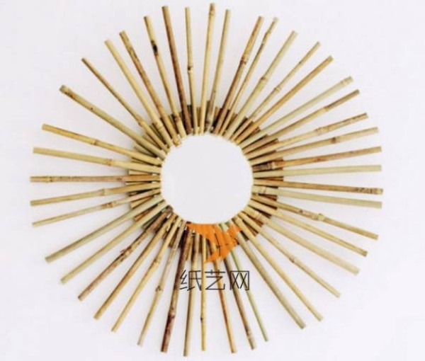 Turn waste into treasure and use bamboo strips to make an ethnic style star shining mirror DIY illustrated tutorial