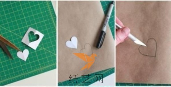 Christmas paper art heart decoration wrapping paper design tutorial