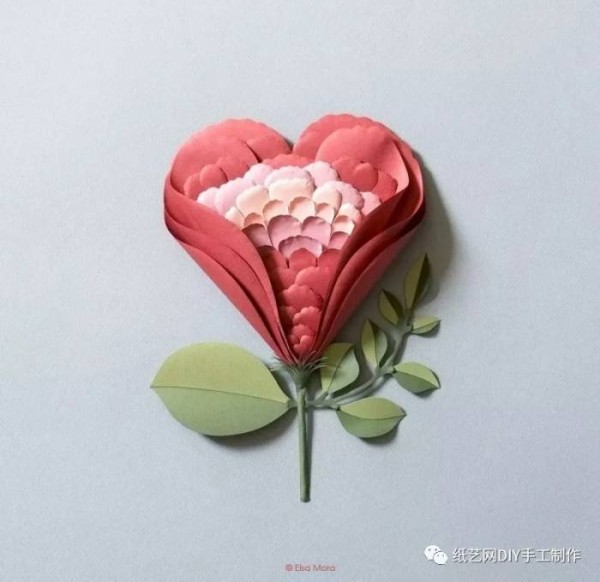 Love gift, paper art three-dimensional bouquet illustrated tutorial is here