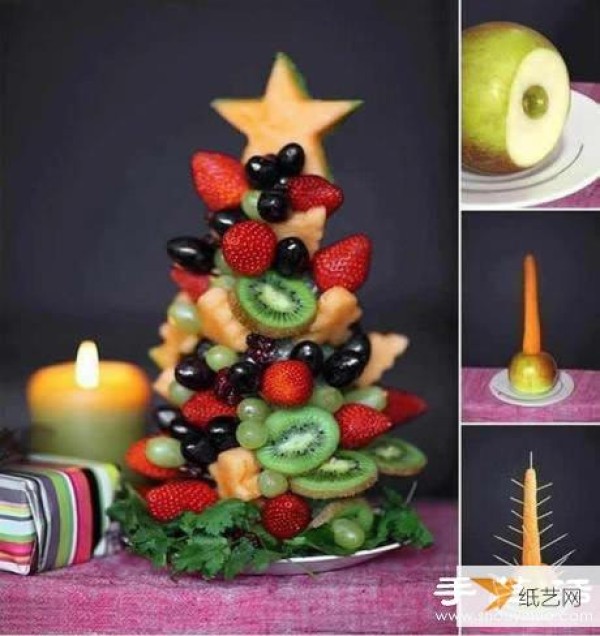 Steps to make a fruity Christmas tree that is both beautiful and delicious