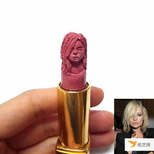 Exquisite and interesting handicrafts carving famous figures on lipstick