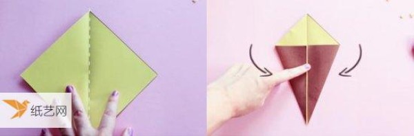 Simple and cute illustration of how to fold ice cream for children