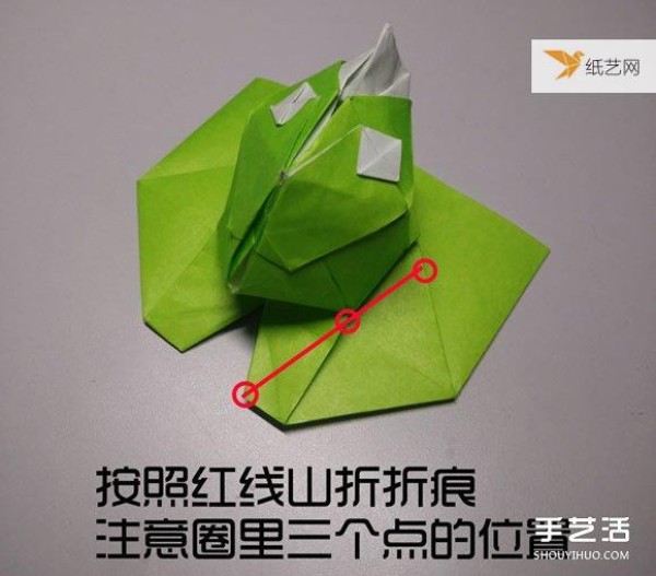 Illustration of the steps of origami of a very cute three-dimensional duck