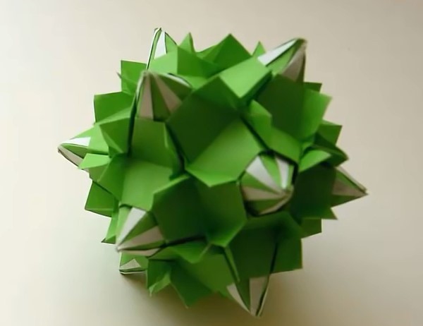 Origami flower ball—Handmade origami making tutorial of hummingbird paper ball flower