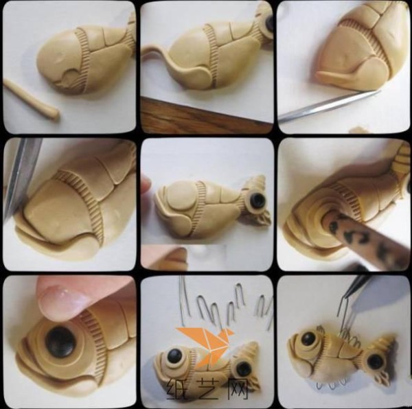 Mechanical style ultra-light clay fish Valentine’s Day gift making tutorial