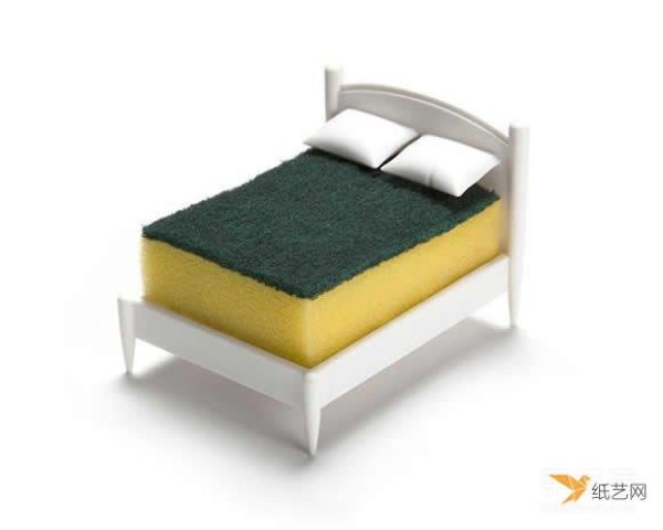 Bed-shaped caigua cloth rack design that is both interesting and practical