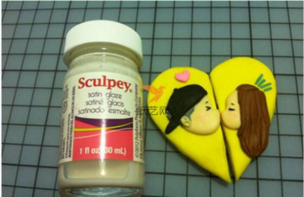 Sweet two-person soft clay doll refrigerator magnet making tutorial clay tutorial