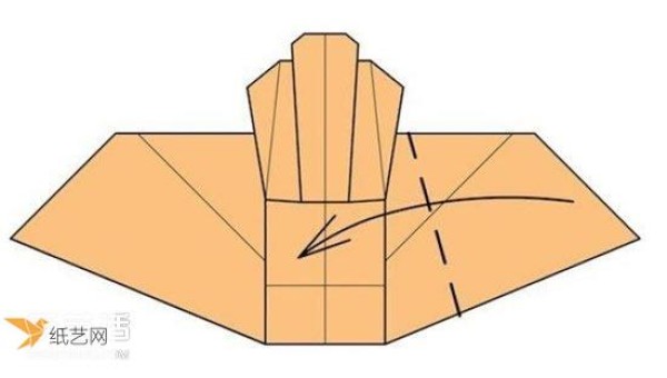 Illustration of the method of hand folding paper sofa chair