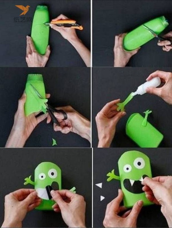 Tutorial on turning waste into treasure: Transform used shampoo bottles into cartoon-shaped pen holders