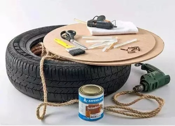 Turning waste into treasure! Replaced tires can also be repurposed! Tires turn into furniture decoration!