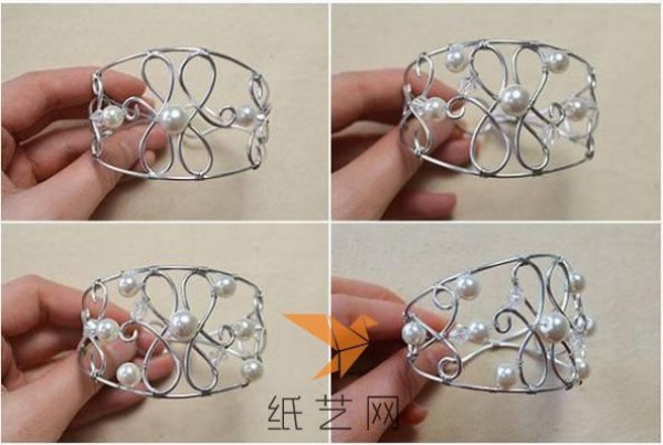 Beautiful handmade wire-wrapped pearl bracelet tutorial