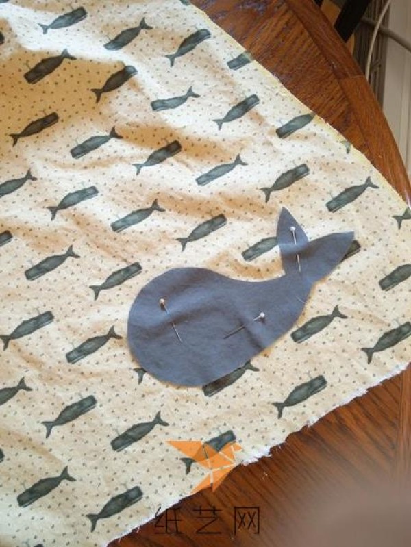 Fabric handmade baby whale apron for Mothers Day gift