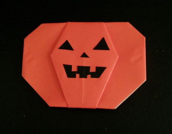 Cute Origami Halloween Pumpkin Making Tutorial for Children