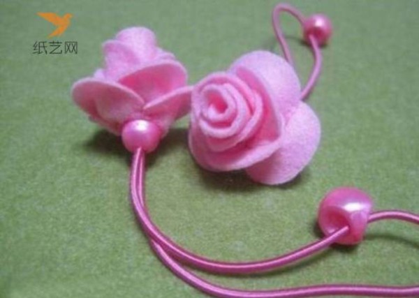 Non-woven fabric tutorial Non-woven fabric three-dimensional flower hair tie making tutorial