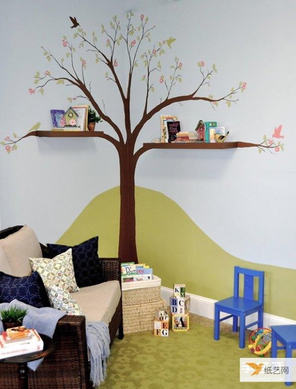 Very simple and personalized hand-painted wall paintings. Hand-painted walls that can be completed by yourself.