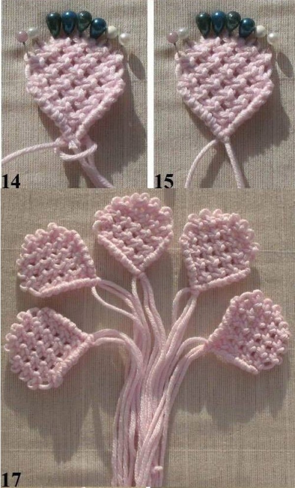 Wool flower weaving, beautiful and exquisite handmade wool knitting five-petal flower, detailed weaving tutorial illustration