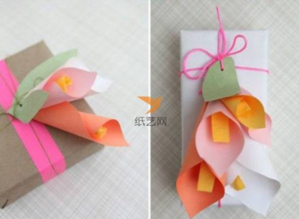 Paper art calla lily packaging decorative bouquet making tutorial