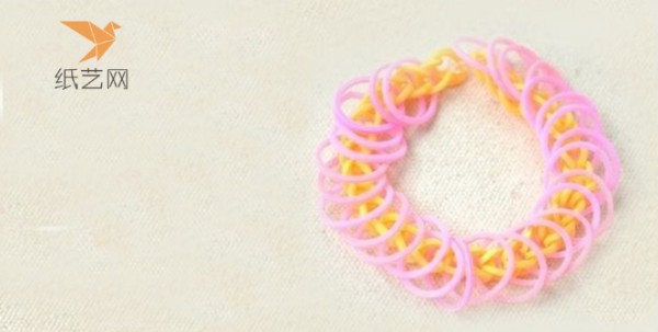 Knitting tutorial Colored rubber ring combination knitted bracelet making tutorial