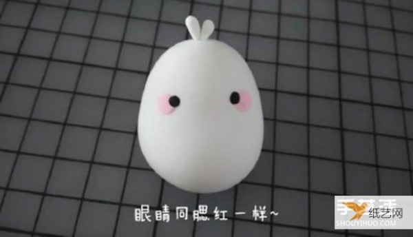 Illustrated demonstration of the steps to make Molang, a potato rabbit, using ultra-light clay