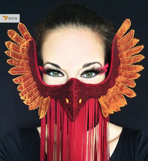 Super beautiful! Fabric Phoenix Mask (with tutorial and template)