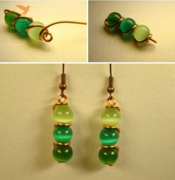 Beading Tutorial: Replace Dendrobium Pearls with Green Beads and Beaded Earrings Making Tutorial