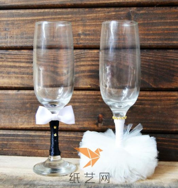 Romantic Tmall wedding champagne glass decoration tutorial