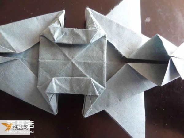 Western dragon with wings origami tutorial illustration