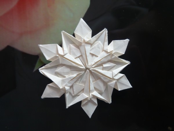 Origami snowflake tutorial illustration