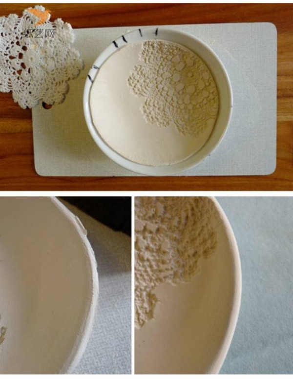 Elegant clay relief flower pattern shallow dish making tutorial clay tutorial