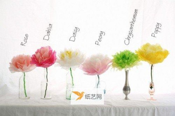 The specific method of making simple and beautiful handmade crepe paper flowers