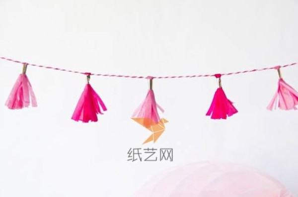 Simple handmade paper art decoration made of tissue paper