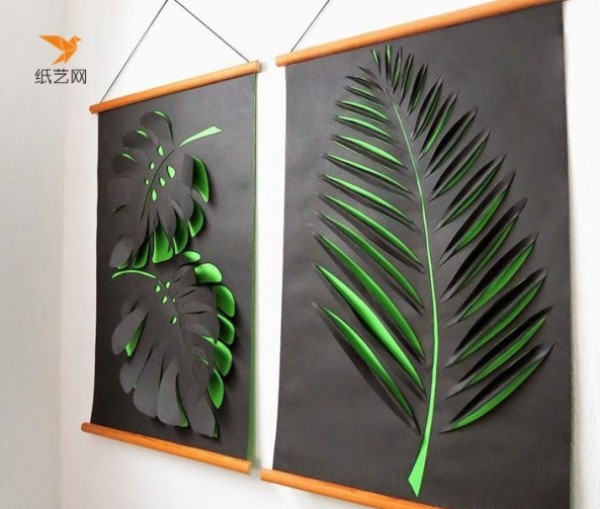 Simple and beautiful three-dimensional leaf decorative painting production tutorial