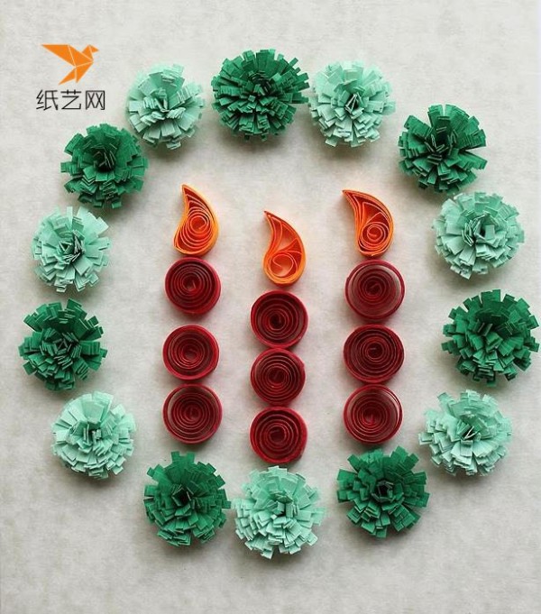 Beautiful Christmas greeting card quilling paper making tutorial illustration