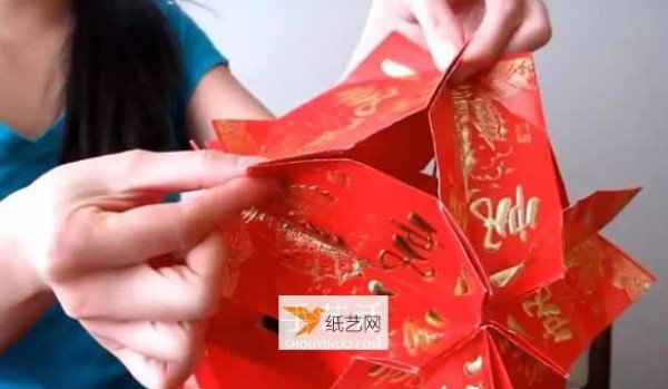 How to use red envelopes to make beautiful lanterns step by step