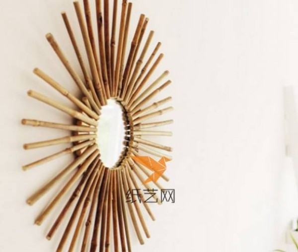 Turn waste into treasure and use bamboo strips to make an ethnic style star shining mirror DIY illustrated tutorial