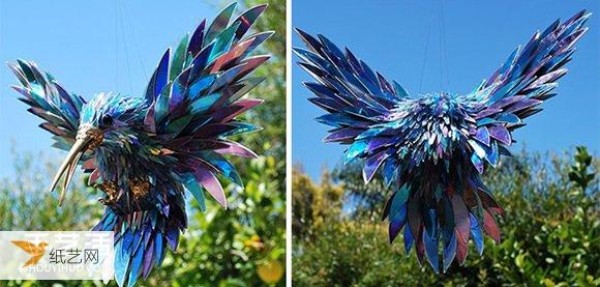 Turn waste into treasure by using CDs to create various animal sculptures