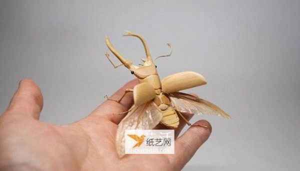 Delicately realistic insect models made from bamboo