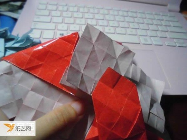 Super complicated kissing fish heart origami illustration process