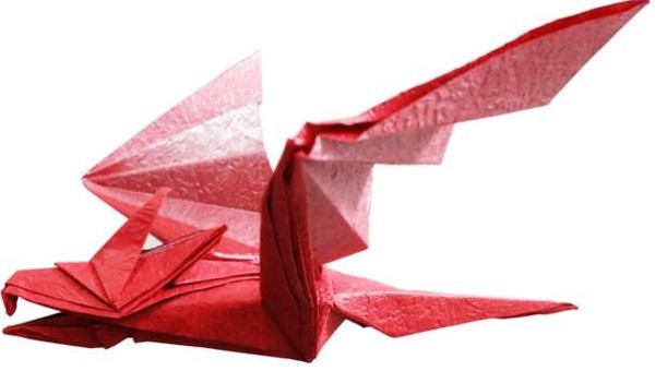 Detailed folding steps for origami flying dragon