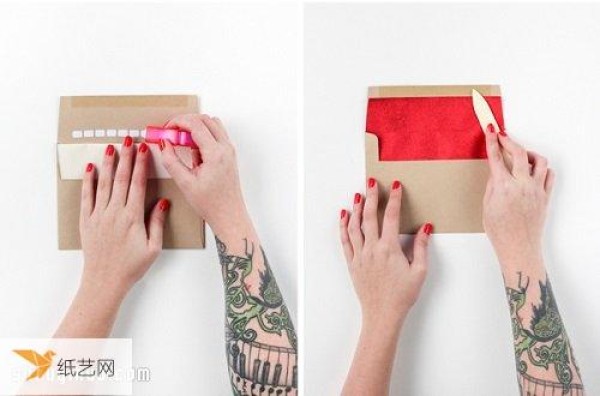 Handmade tutorial for making simple and personalized Christmas red envelopes