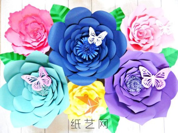 Large decorative paper three-dimensional flower tutorial (essential for party decoration)