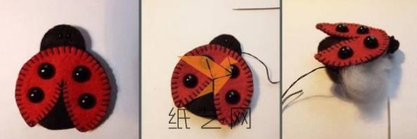 Tutorial on making cute non-woven ladybug decorative paintings