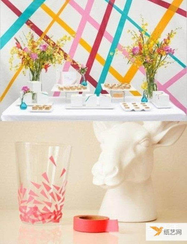 Very personalized and simple way to renovate and beautify home space. Creative painting with tape.