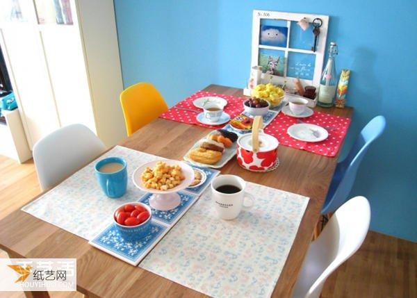 82 square meters of bright-colored home decoration, colorful and warm