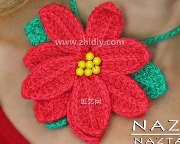 Christmas Crochet Poinsettia Handmade Flower Making Tutorial