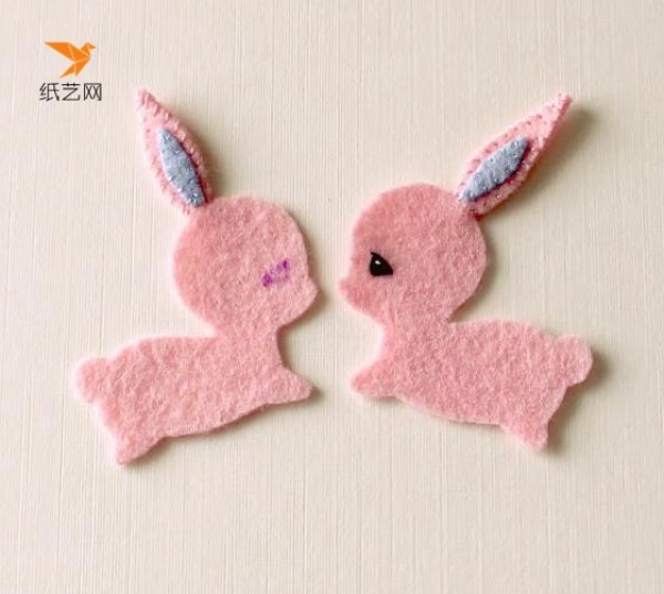 Tutorial on how to make cute non-woven bunny hairpins